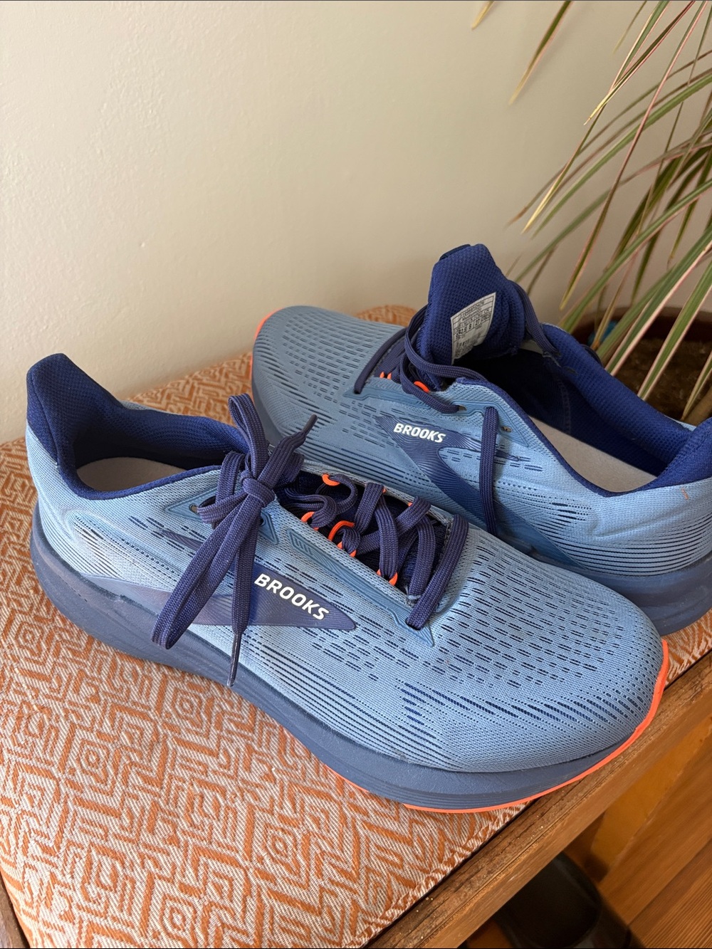 Brooks Revel 8 Navy and Orange Athletic Sneakers